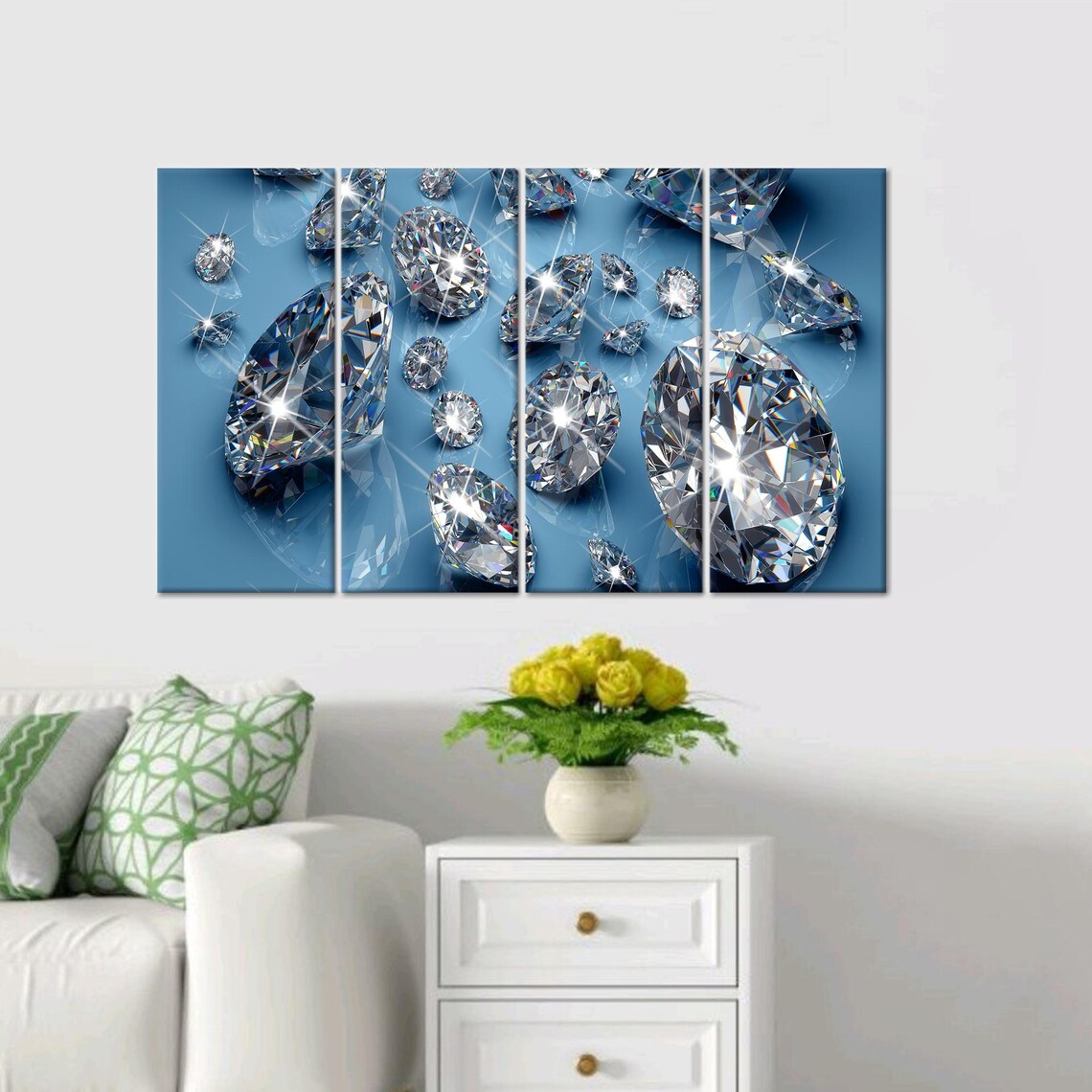 Modern Tempered Glass Diamond, Bedroom Decor - Image 3