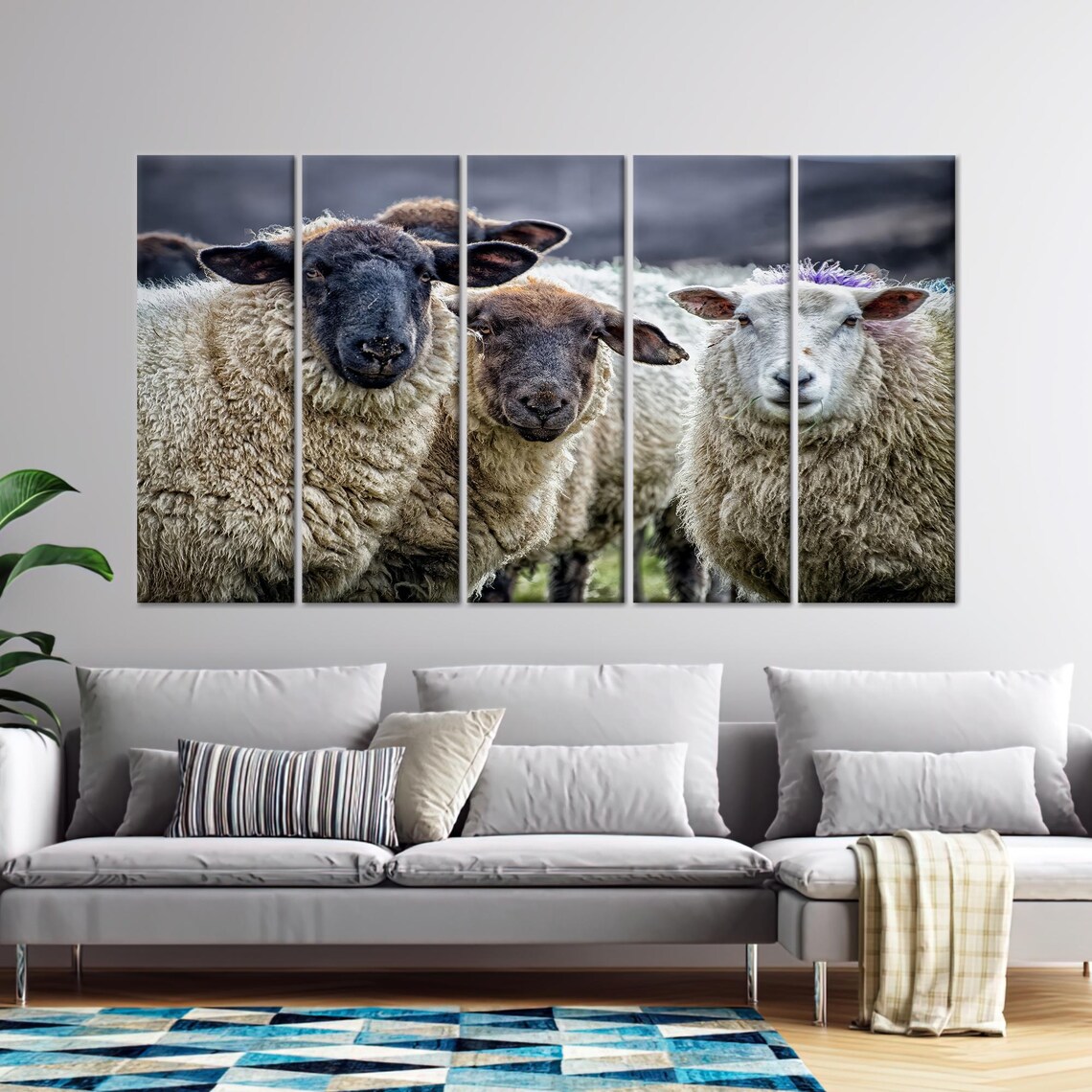 Sheep Glass Wall Decor, Farm Animal Art Print - Image 2