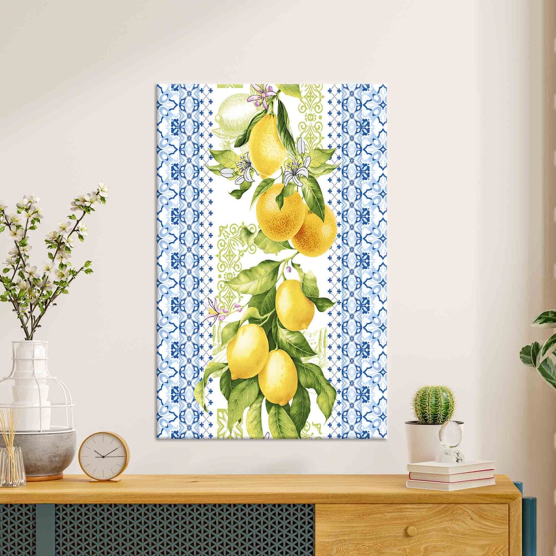 Lemon Pattern Art, Modern Gift For Him