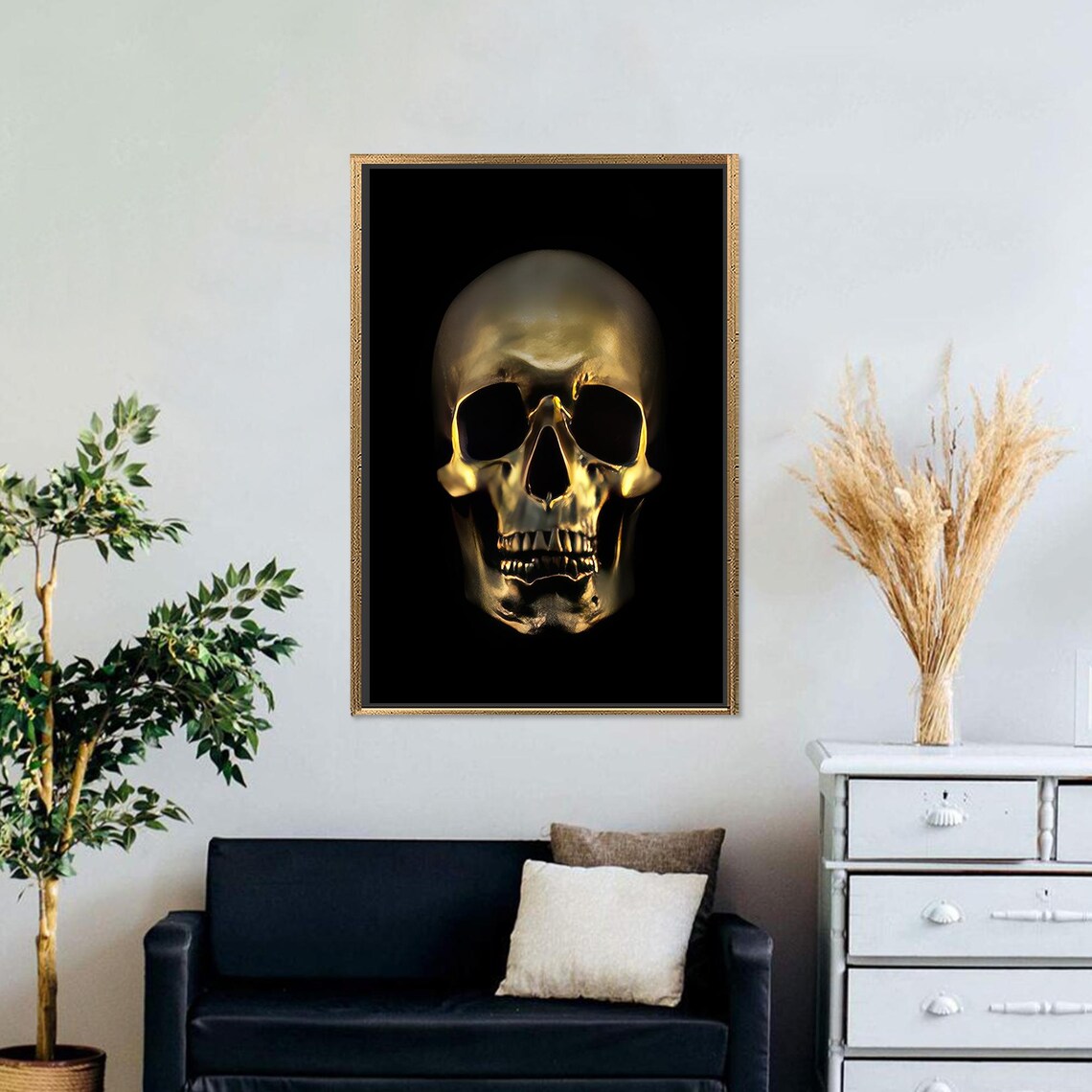 Skull Wall Table, Modern Glass Art Decor - Image 2
