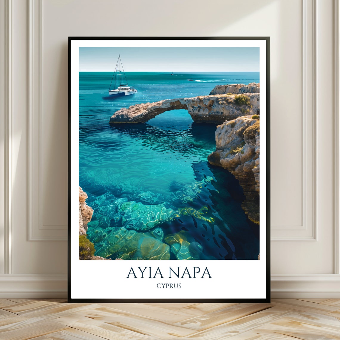 Travel Poster Ayia Napa Art Print Of Cypruss Bridge Of Love Gift For Globetrotters