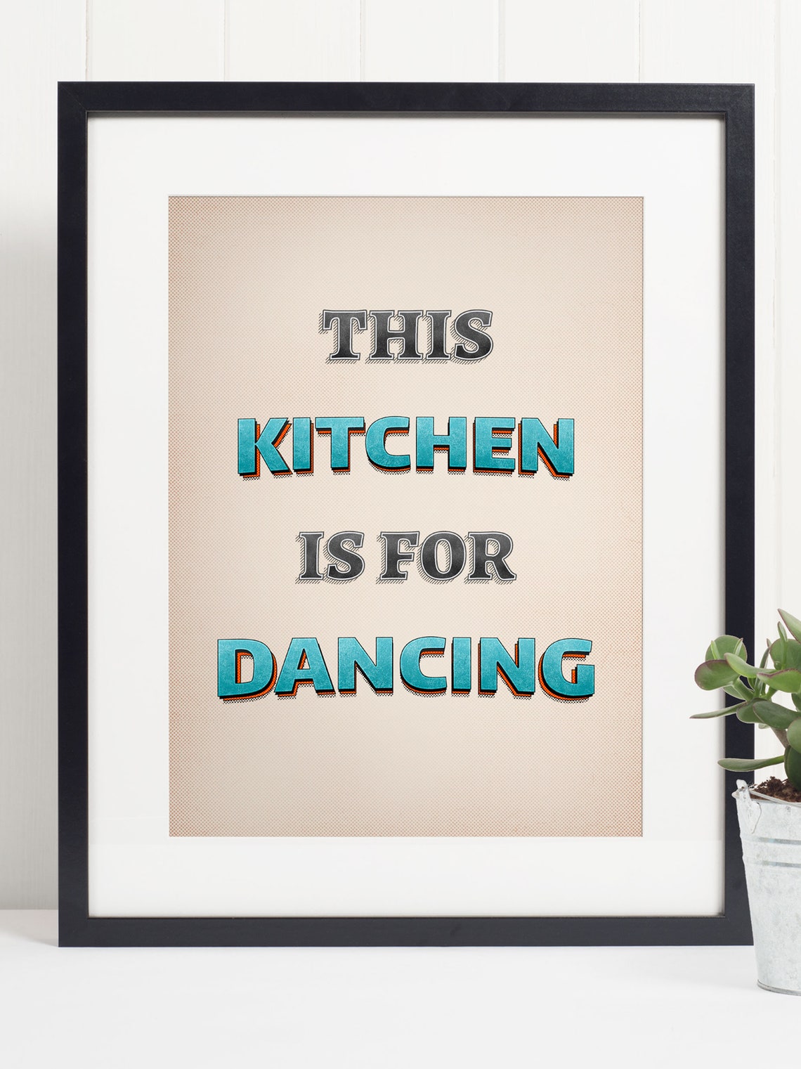 This Kitchen Is for Dancing Retro Style Typography Quote Poster