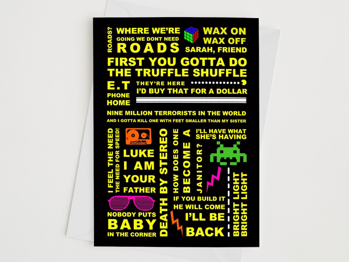 80s Quotes Card Movies Retro Birthday Art Print