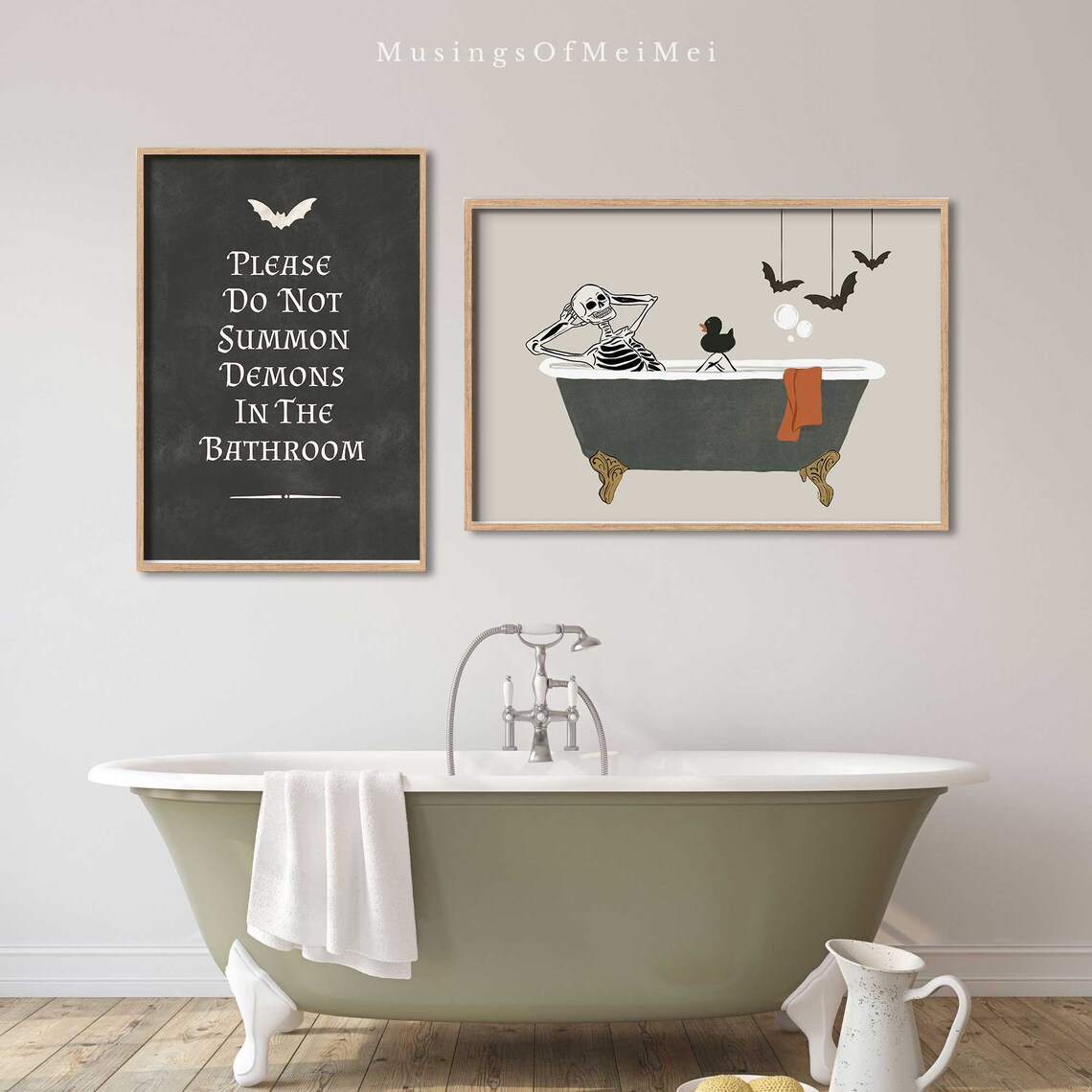 Halloween Bathroom Quote Print, Minimalist Decor Poster - Image 3