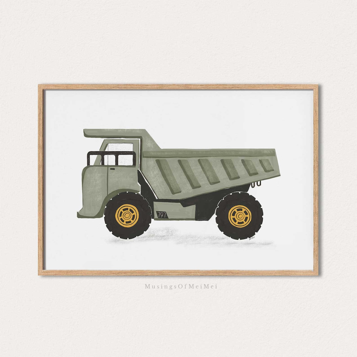 Dump Truck Print, Boys Room Construction Decor