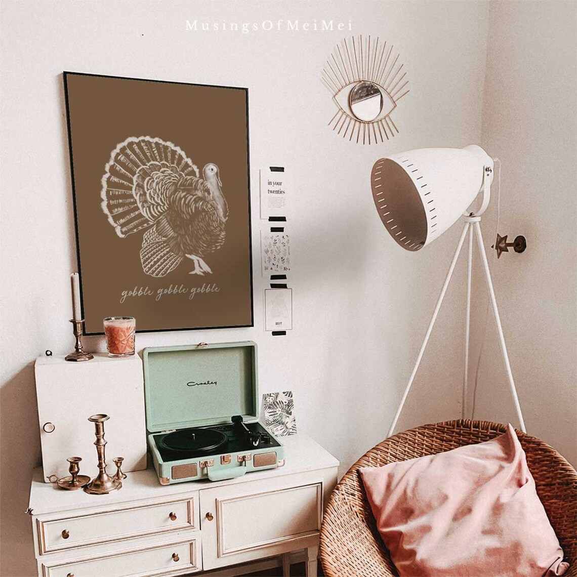Gobble Gobble Thanksgiving Farmhouse Turkey Art Print - Image 2