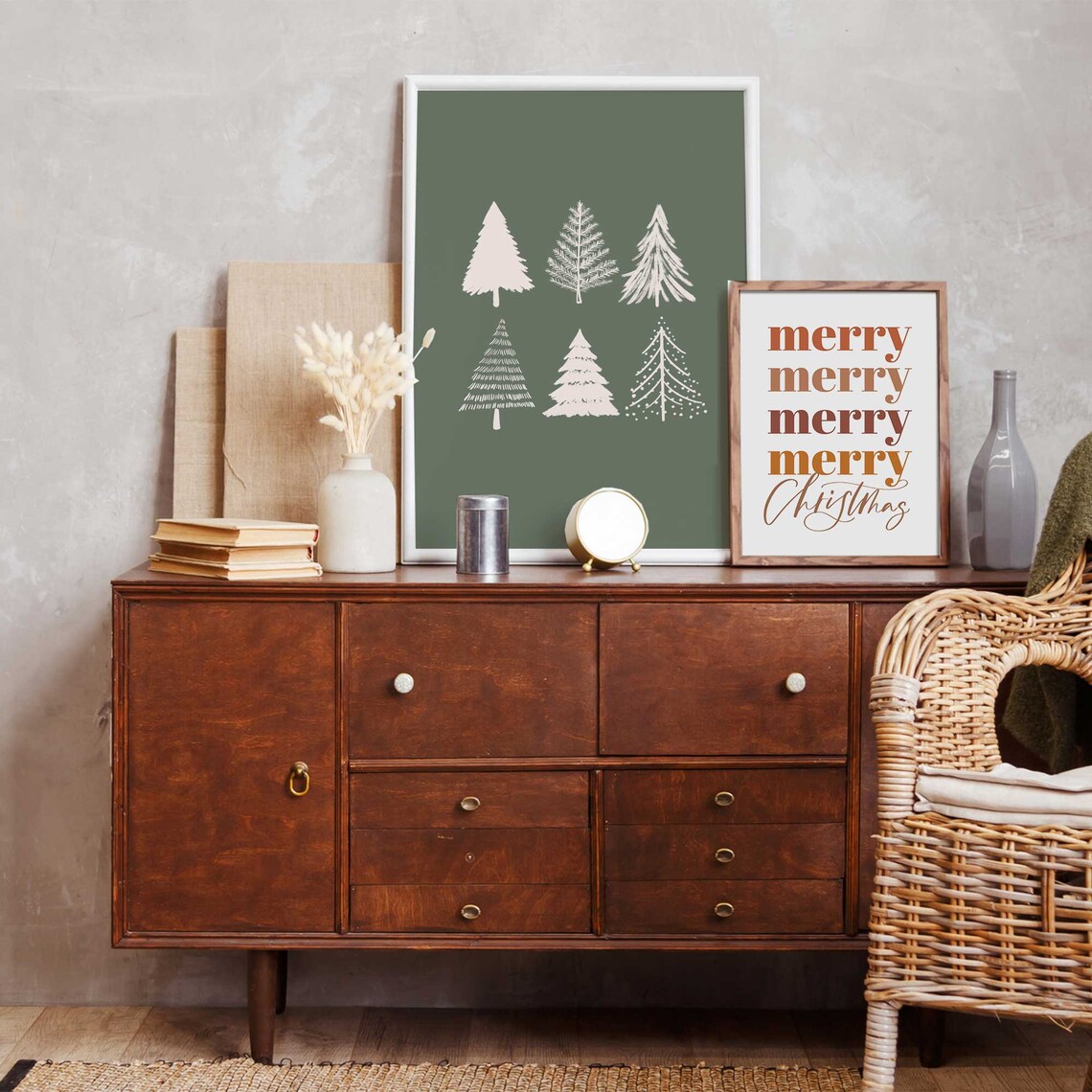 Christmas Tree Art Print, Modern Farmhouse Holiday Decor - Image 2