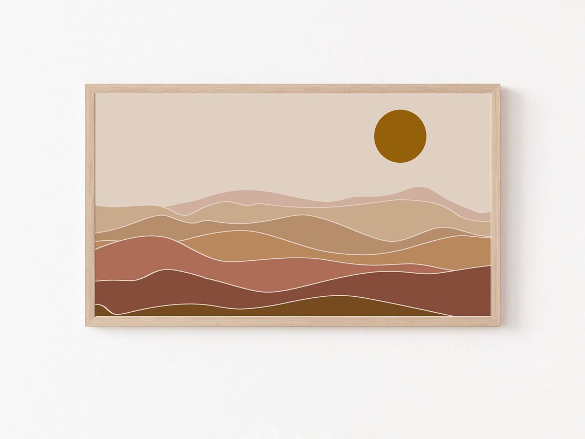 Landscape Art Print, Modern Abstract Boho Decor
