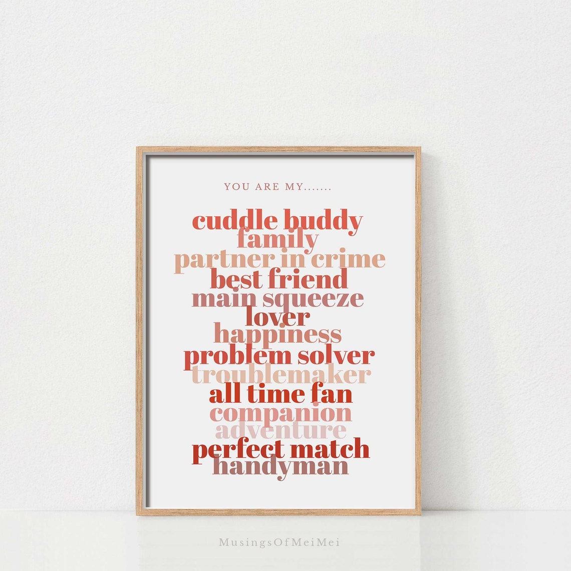 You Are My Everything Romantic Love Sayings Valentine Quote Wall Art