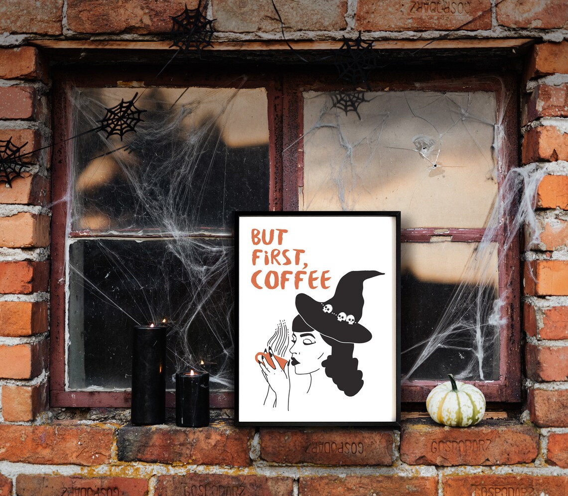 Halloween Witchy Coffee Quote Poster Print - Image 2