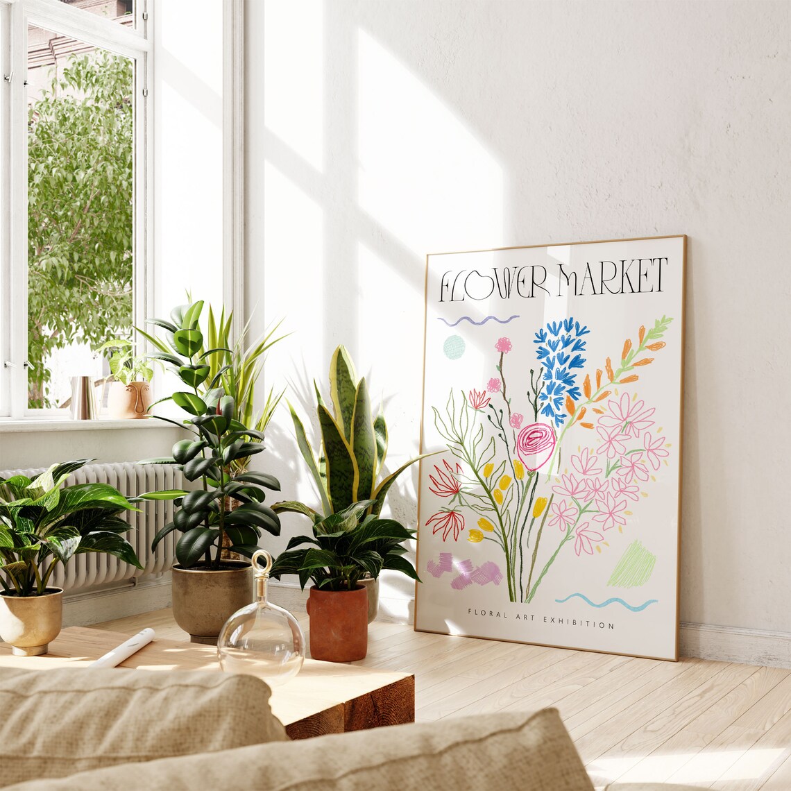 Flower Market Exhibition Floral Bouquet Colorful Wildflower Art Print - Image 4