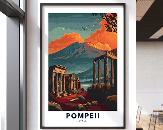 Pompeii Print Poster City Wall Art Hang Decor Wedding Gift Birthday Present Housewarming