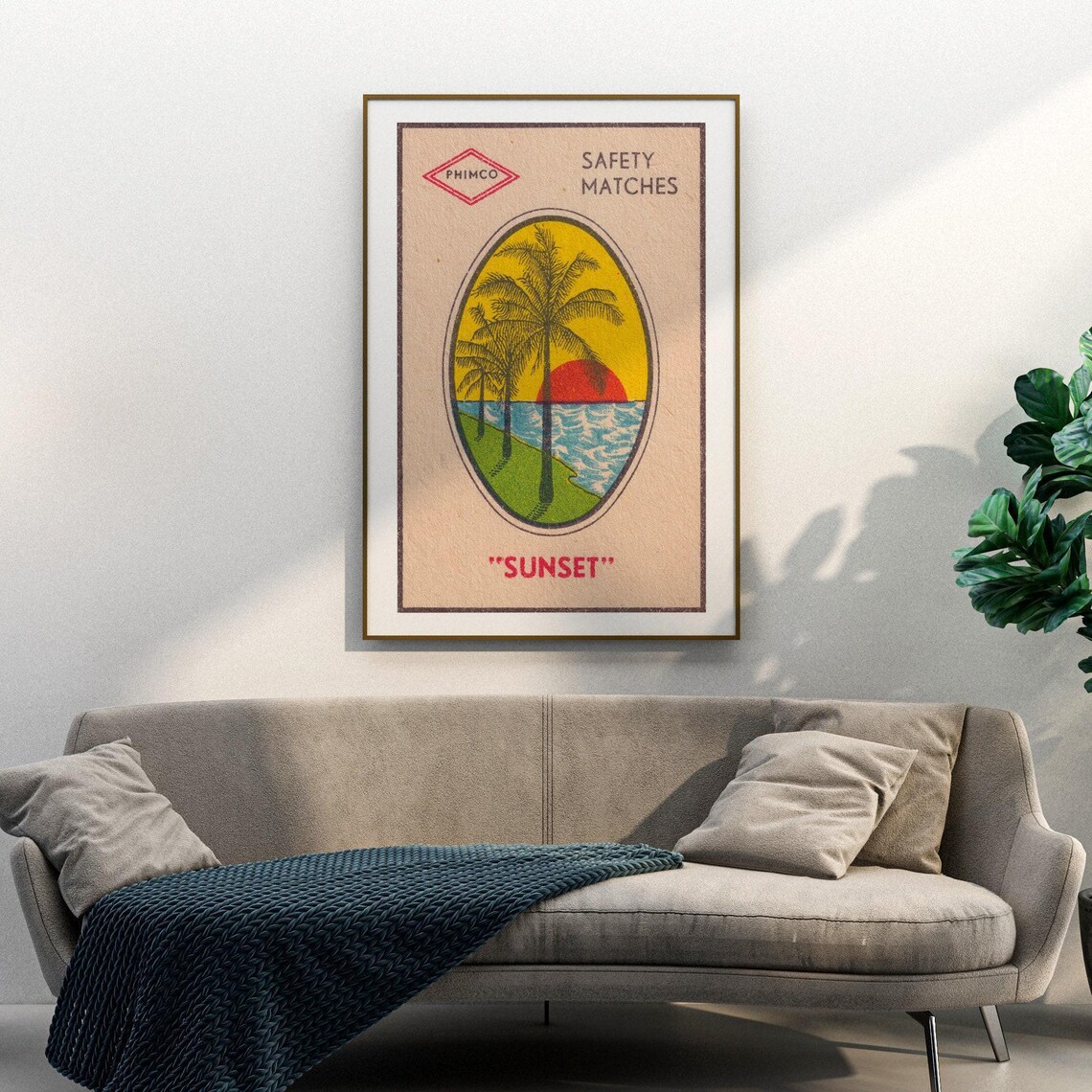 Tropical Sunset Matchbox, Vintage Filipino Poster Print - Image 3