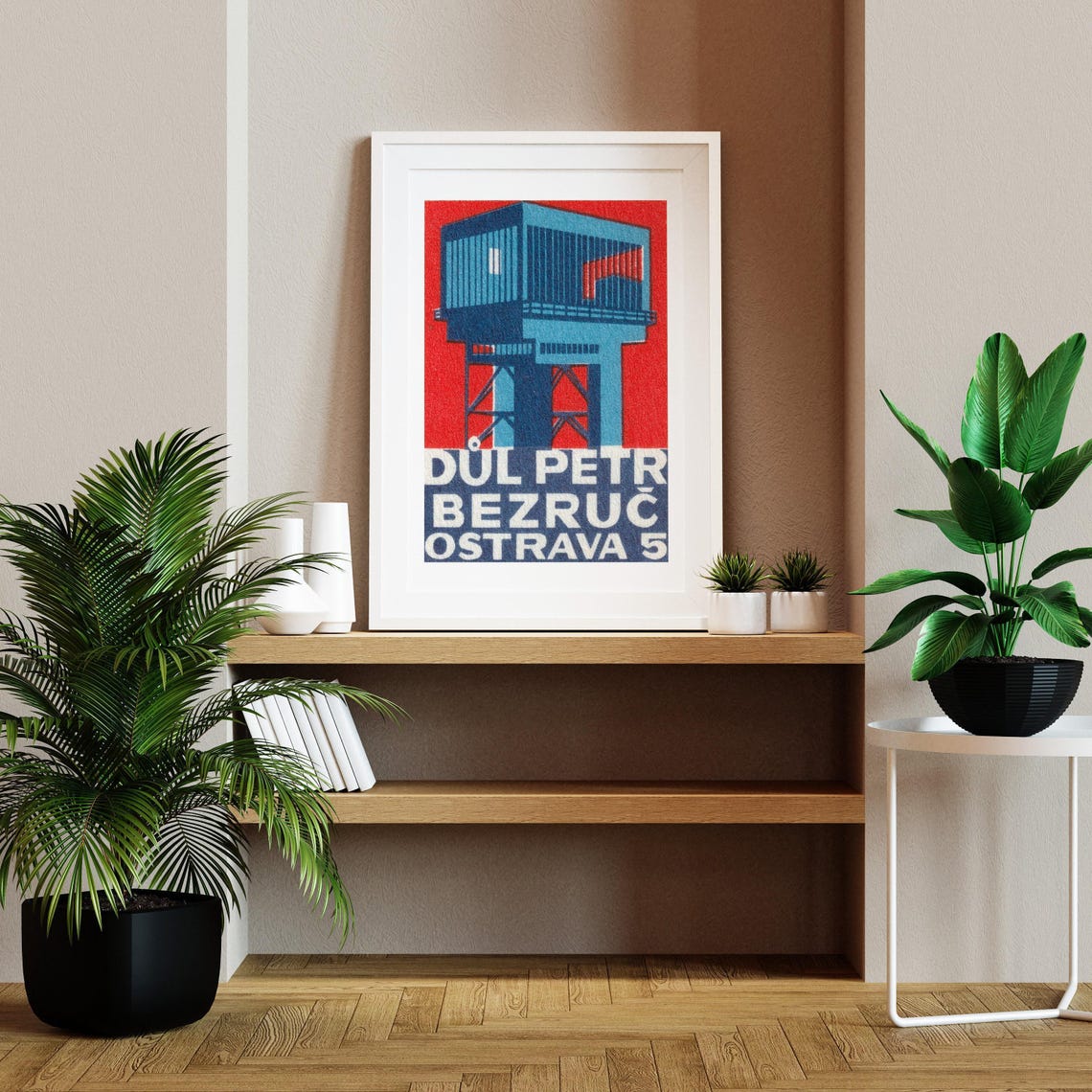 Dul Petr Bezruc Coal Mine Vintage Czech Matchbox Label Poster - Image 2