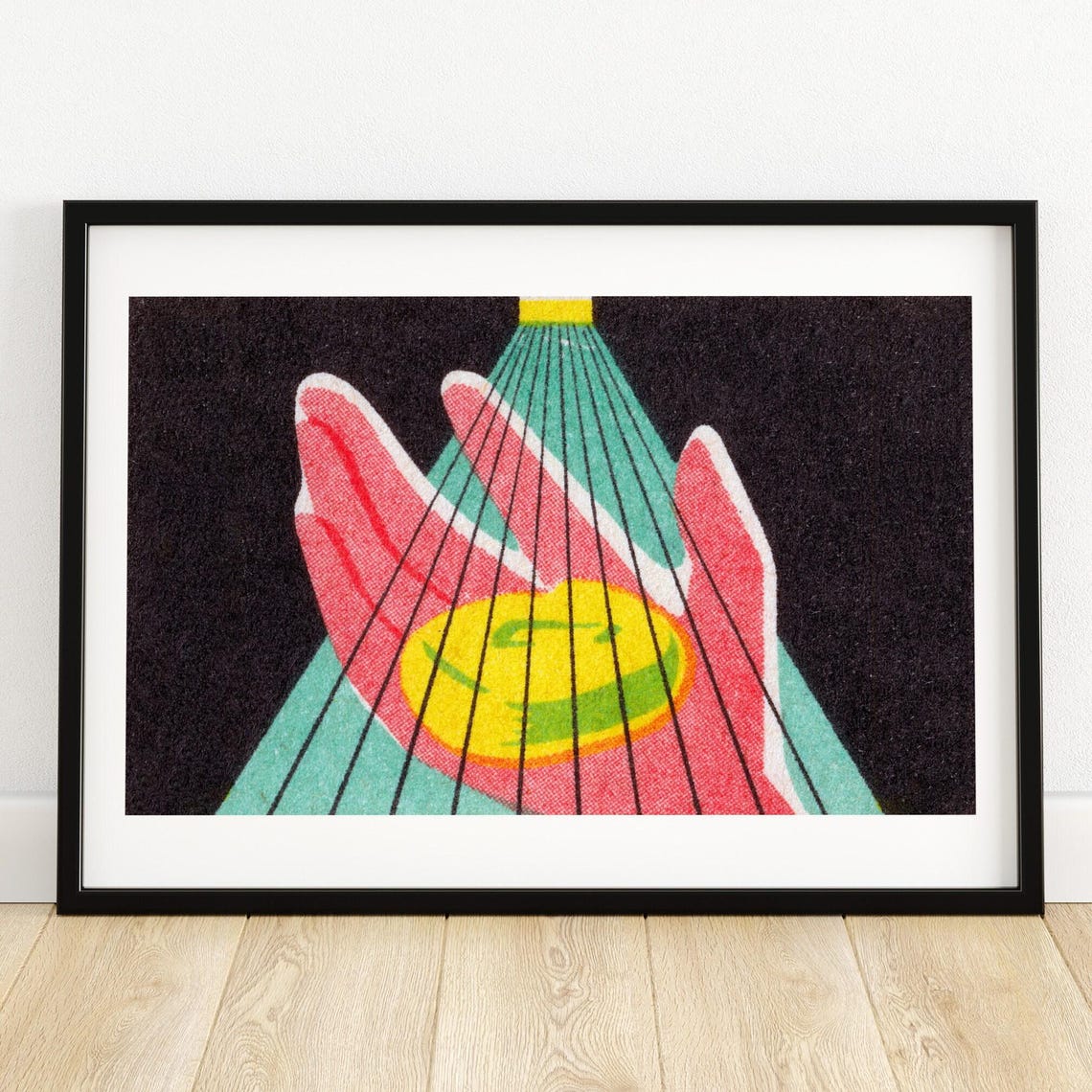 Vintage Washing Hands With Soap Matchbox Label Style Art Print