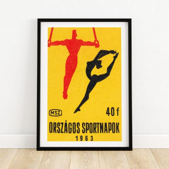 National Sport Day Matchbox Print Aesthetic Wall Art Vintage Art Matchbox Wall Poster Vintage Poster Print