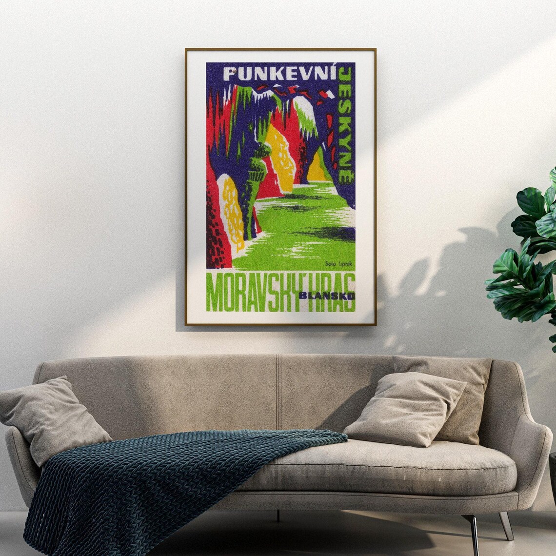 Punkevni Caves Moravian Karst Blansko Vintage Travel Art Poster - Image 3
