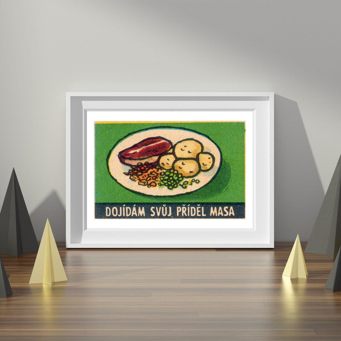 Dojidam Svuj Pridel Masa Czech Meat Ration Vintage Food Poster - Image 4