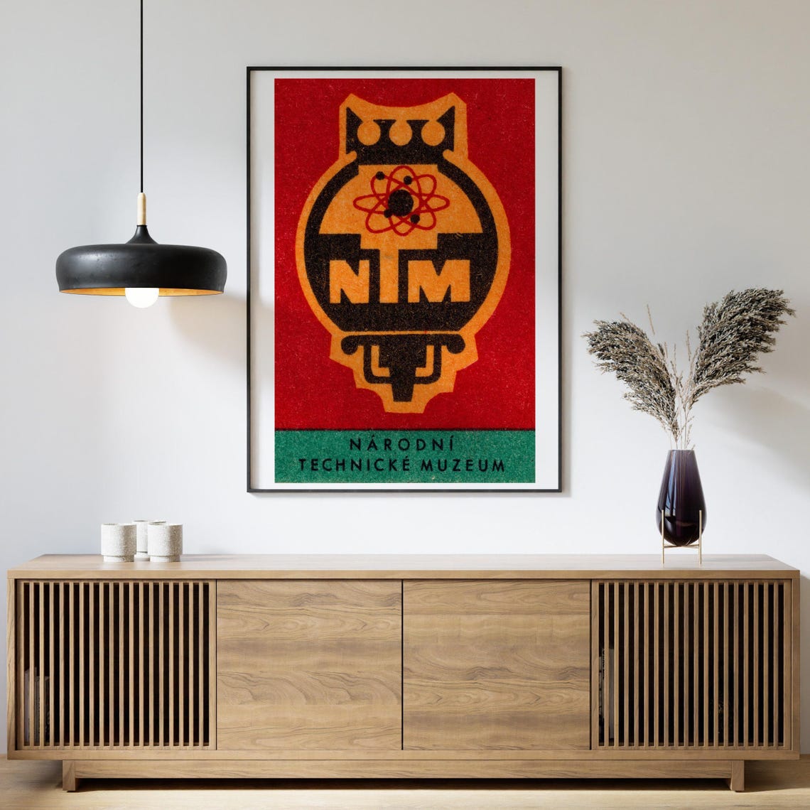 Narodni Technical Museum Vintage Czech Matchbox Emblem Poster - Image 4