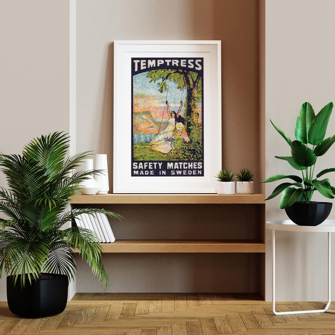 Temptress Swedish Safety Matches Vintage Swing Woman Art Poster - Image 2