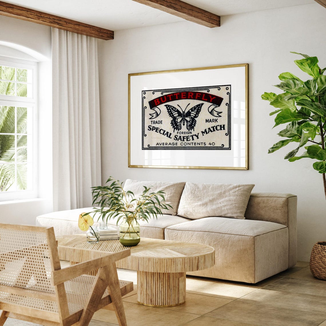 Butterfly Special Safety Match Vintage Trademark Art Poster Insect - Image 4