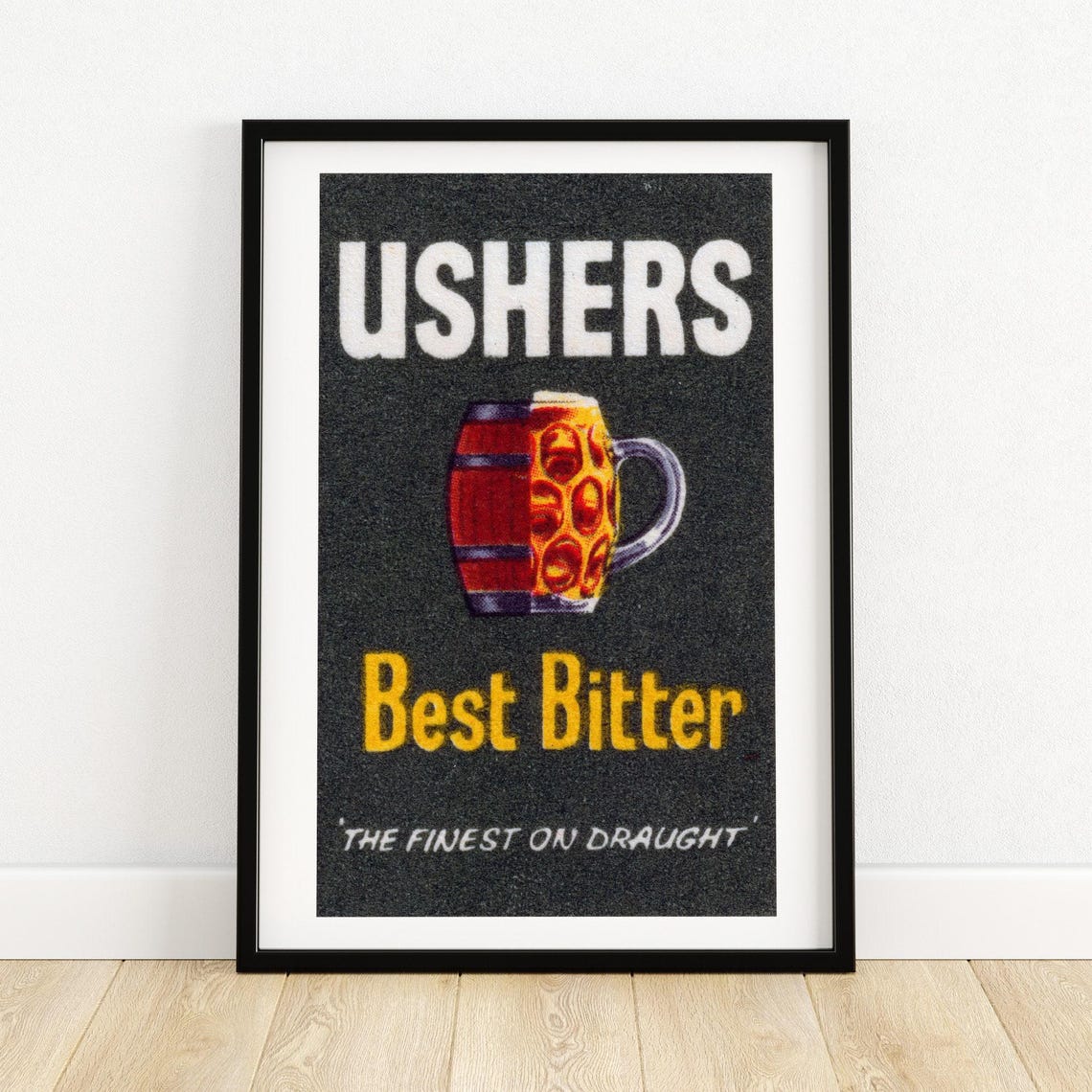 Ushers Best Bitter Finest On Draught Vintage Beer Label Art Poster