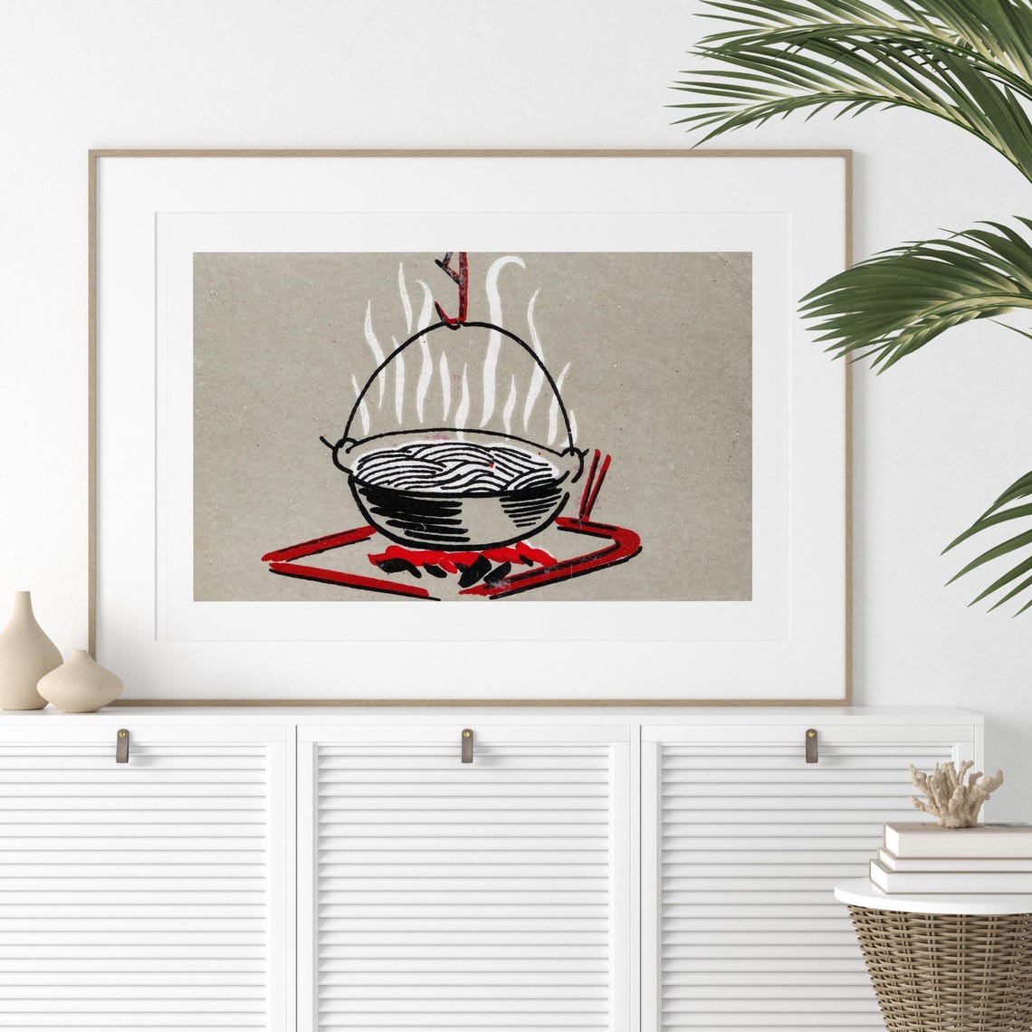 Cooking Pot Over Campfire Minimalist Vintage Matchbox Poster - Image 2