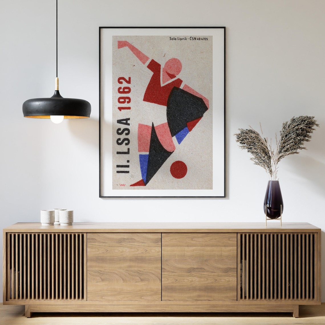 II LSSA 1962 Vintage Czech Football Soccer Player Art Poster - Image 4