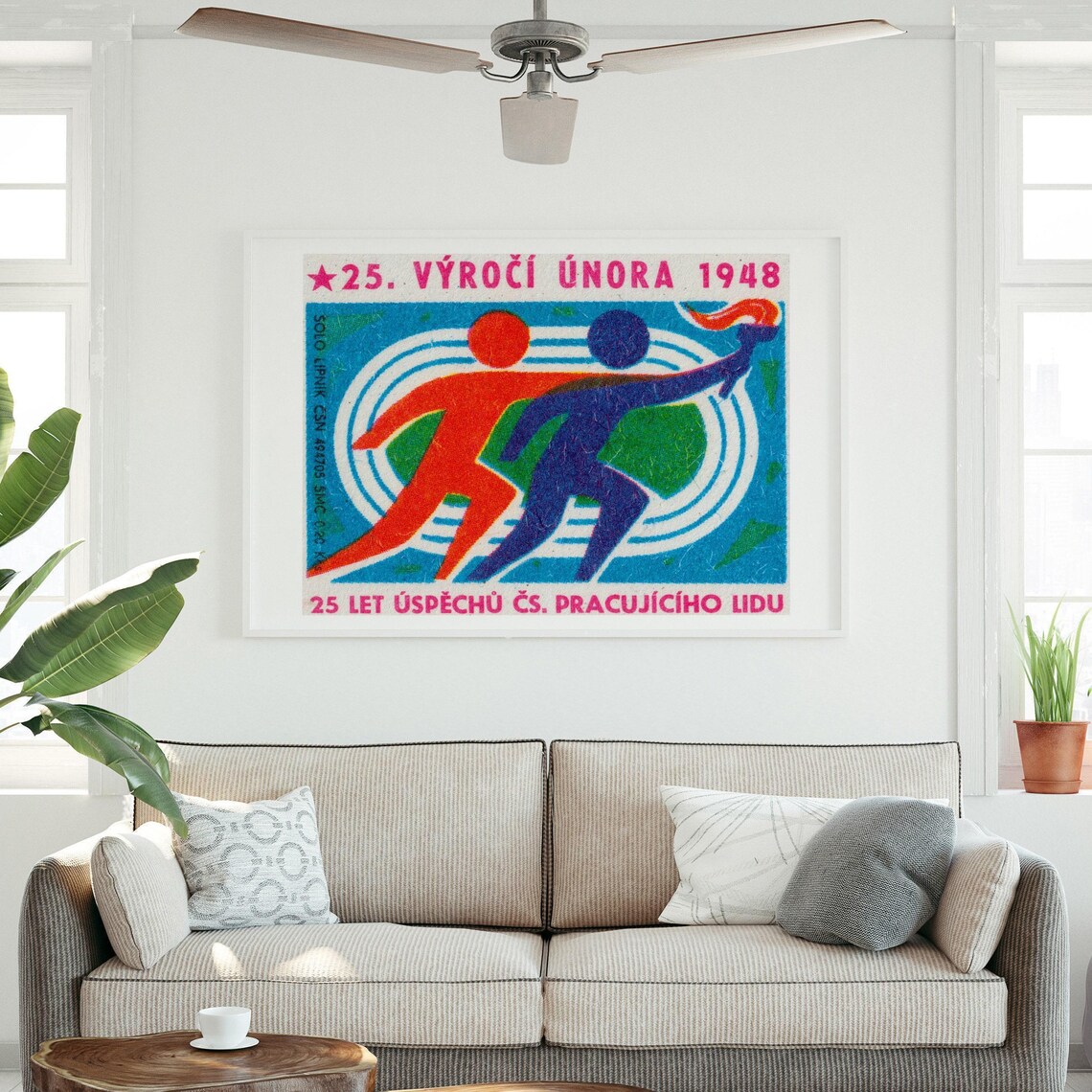 Athletics Competition Matchbox Print, Vintage Czech - Image 3