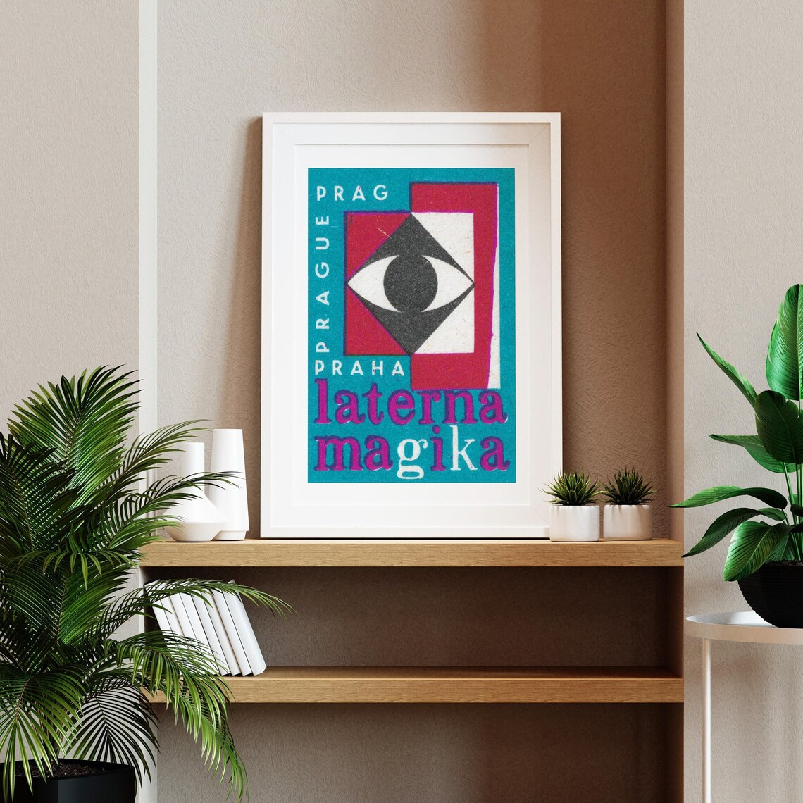 Laterna Magika Prague Eye Graphic Vintage Matchbox Label Poster - Image 2