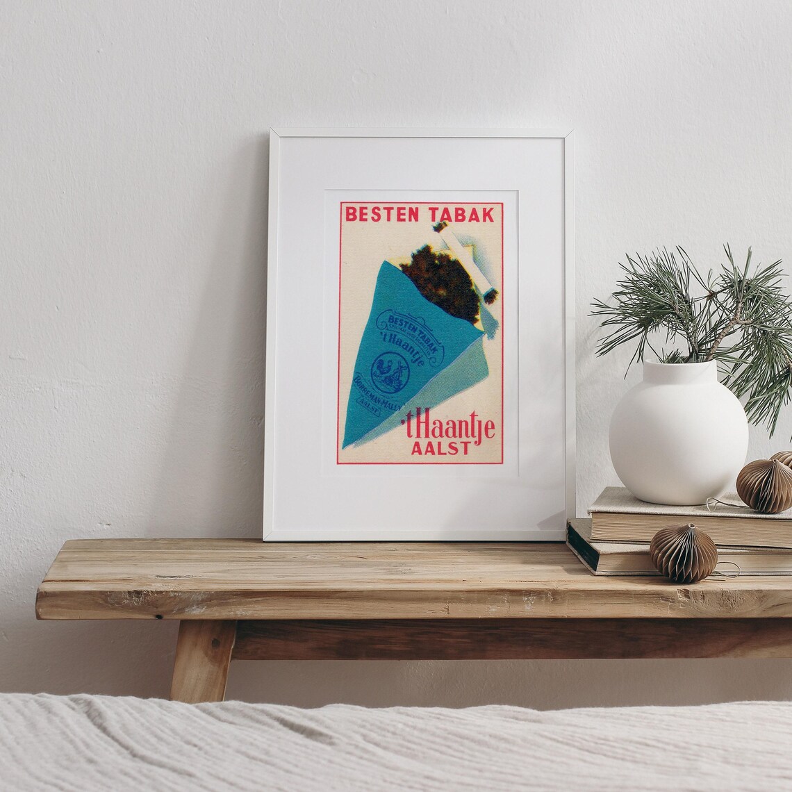 Besten Tabak Haantje Aalst Vintage Belgian Tobacco Ad Art Poster - Image 3