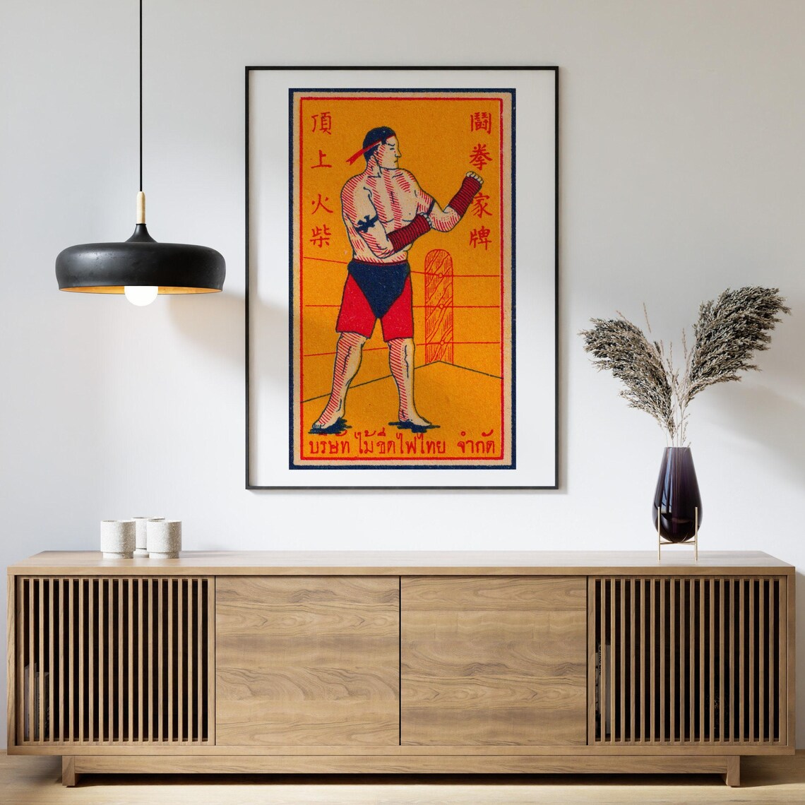 Thai Kickboxer Vintage Sweden Travel Poster - Image 4