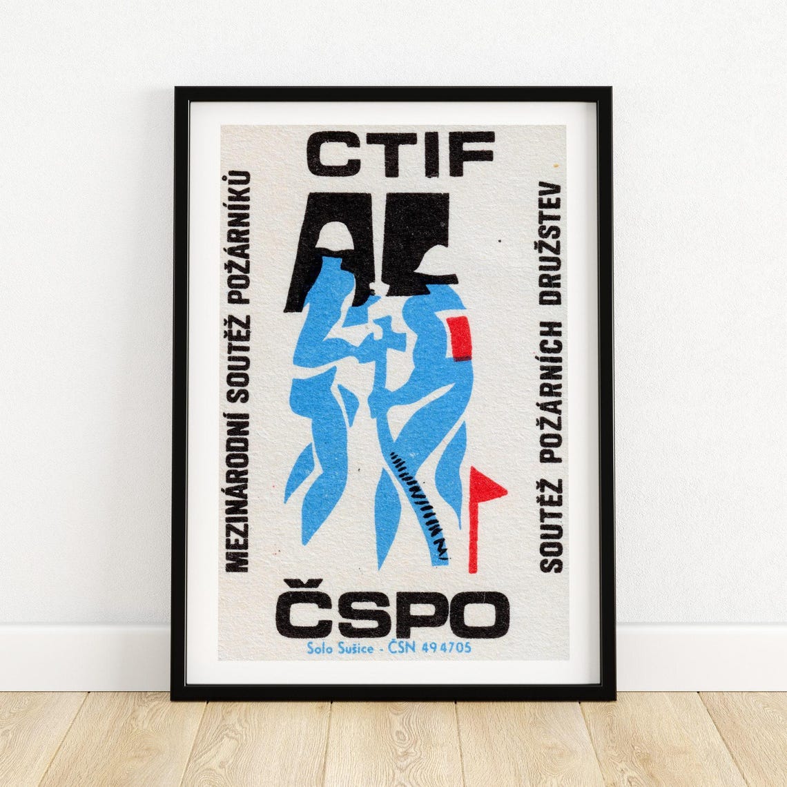 CTIF CSPO Firefighter Competition Czech Blue Hose Matchbox Poster