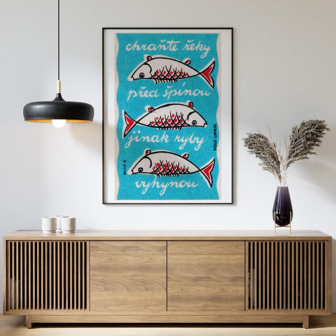 Protect Rivers Three Fishes Czech Conservation Matchbox Poster - Image 4