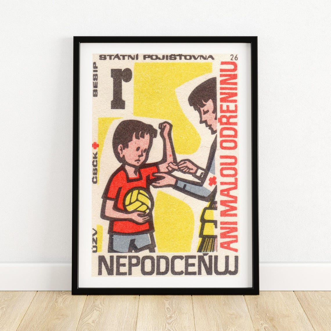 Do Not Underestimate a Scratch Czech Vintage State Insurance Poster