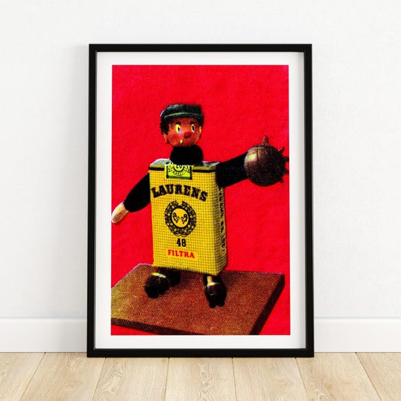 Cigarette Footballer Matchbox Print Aesthetic Wall Art Vintage Dutch Art Matchbox Wall Poster Vintage Poster Print