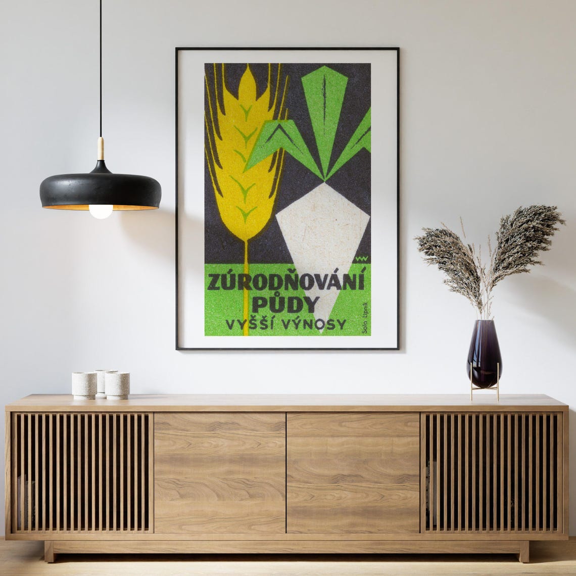 Zurodnovani Pudy Vyssi Vynosy Wheat Farming Matchbox Label Poster - Image 4