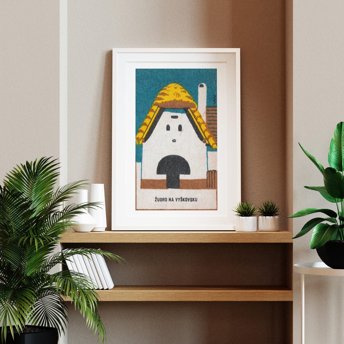 White Thatched Farmhouse Zudro Vyskovsku Folk Architecture Art Poster - Image 2