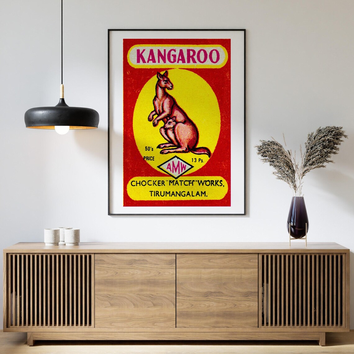 Kangaroo Mother and Joey Golden Disc Vintage India Match Poster - Image 4