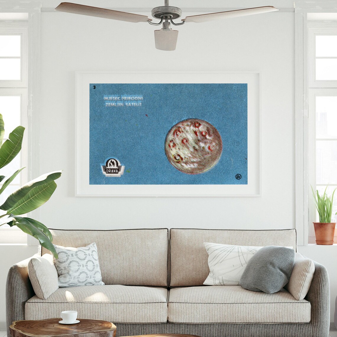 Moon Earth Natural Satellite Drava Yugoslavia Matchbox Poster - Image 3