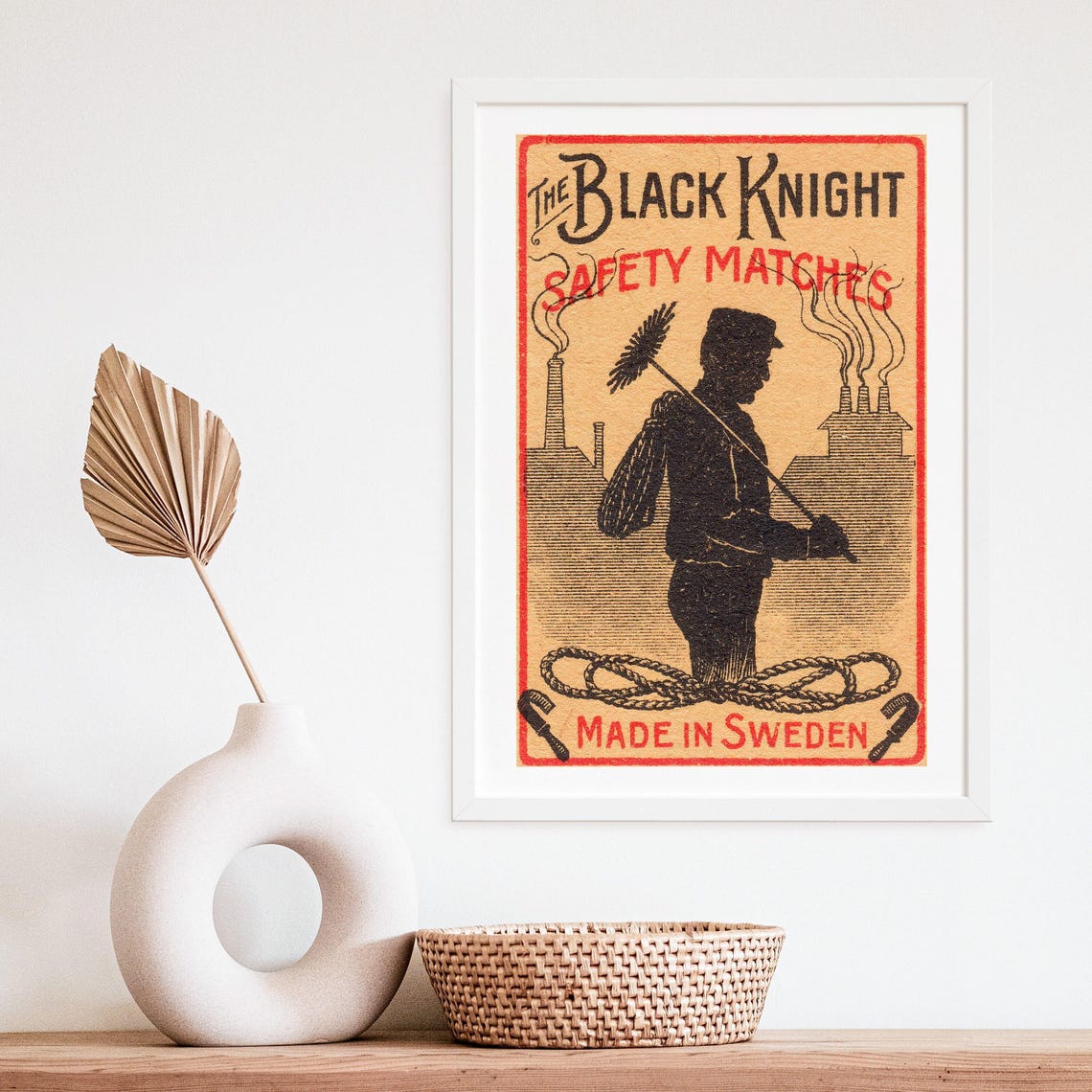 The Black Knight Chimney Sweep Swedish Safety Matches Poster Art - Image 4