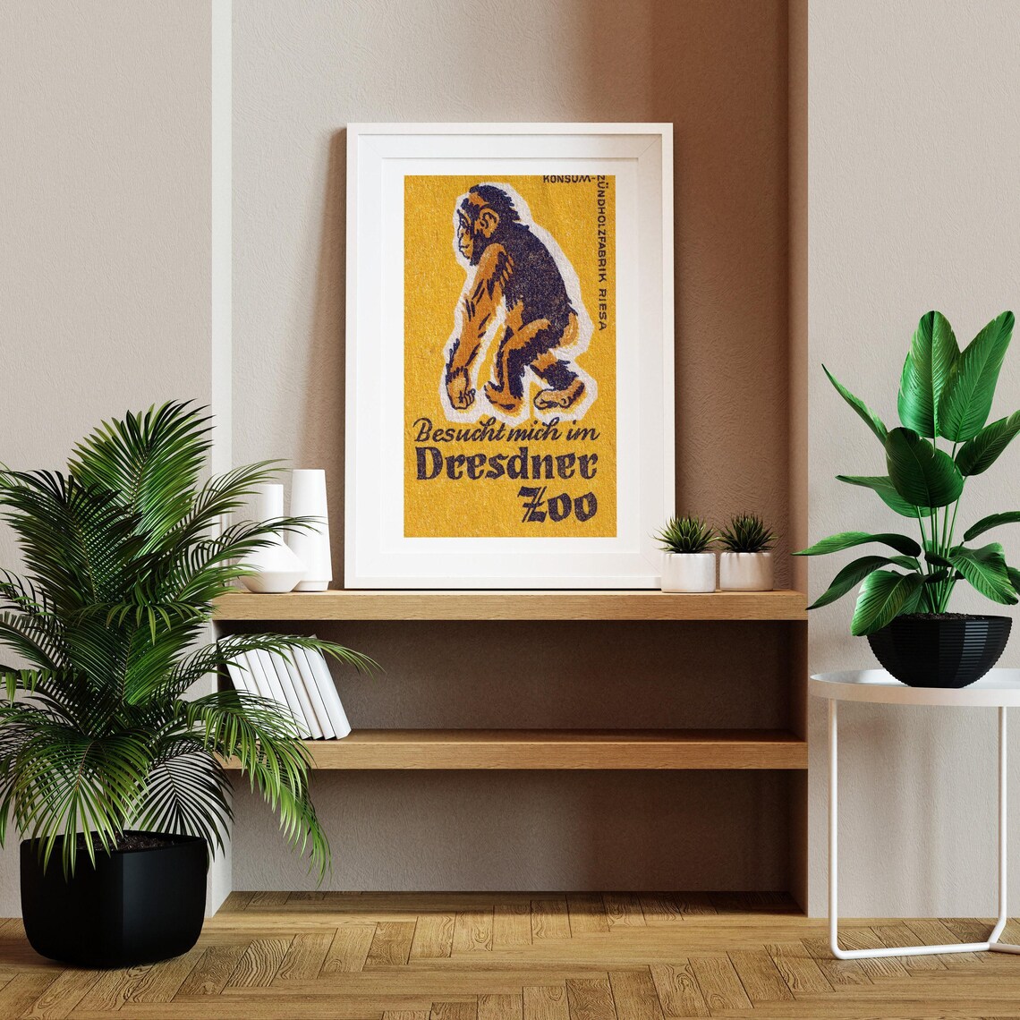 Yellow Monkey Matchbox Vintage Eastern Europe Poster - Image 2