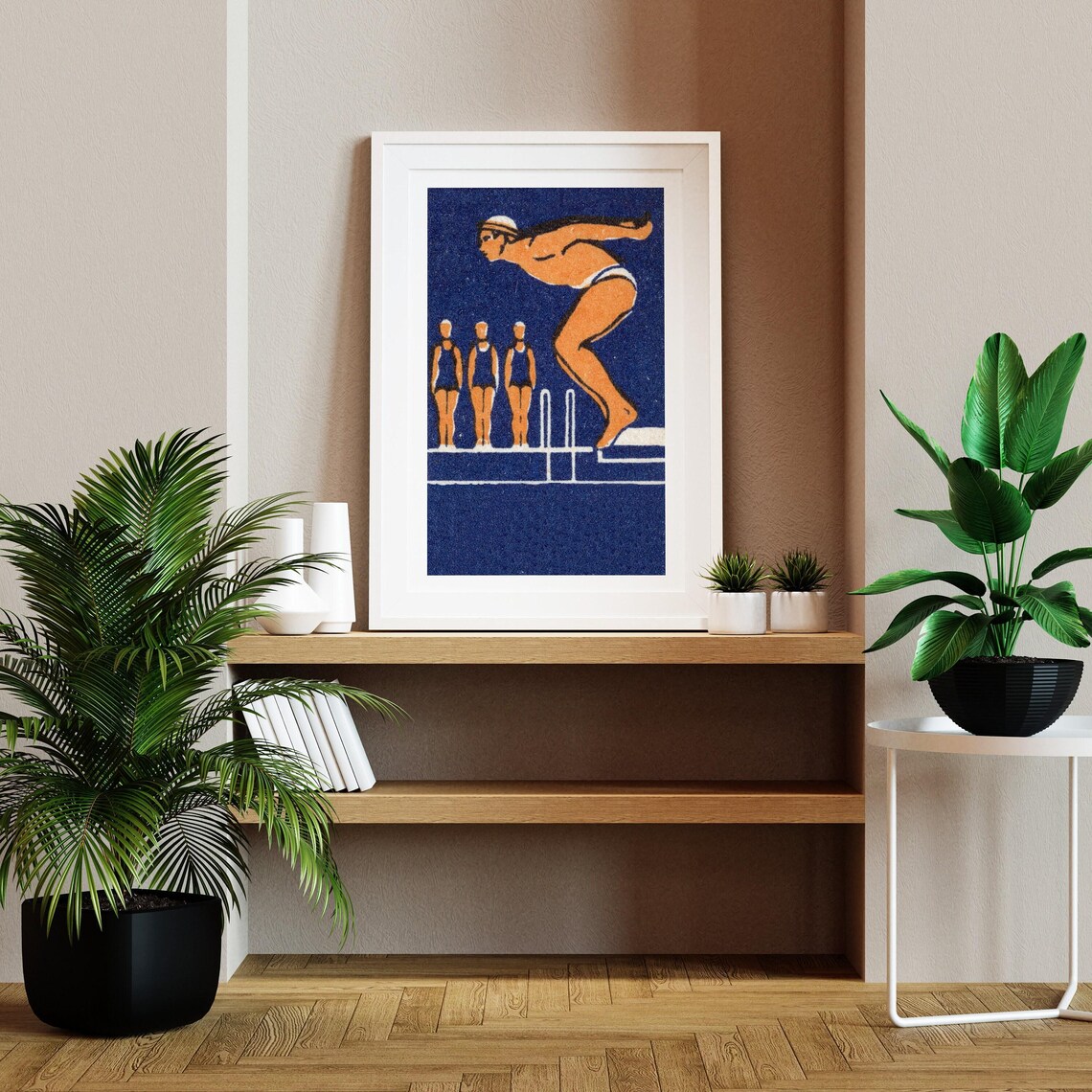 Diving Man Matchbox Vintage Eastern Europe Art Print - Image 2