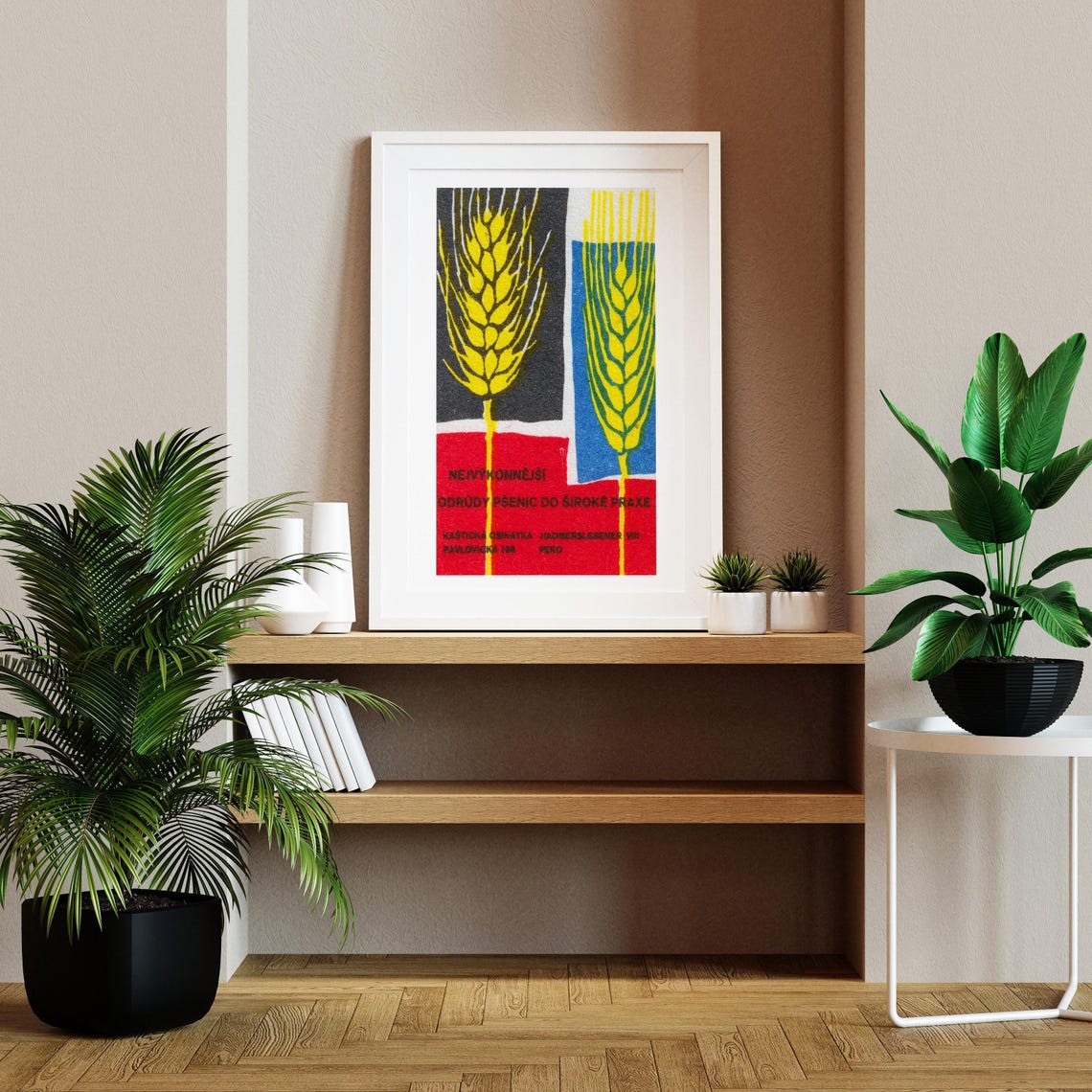 Czech Wheat Ears Golden Wheat Agriculture Red Matchbox Label Poster - Image 2