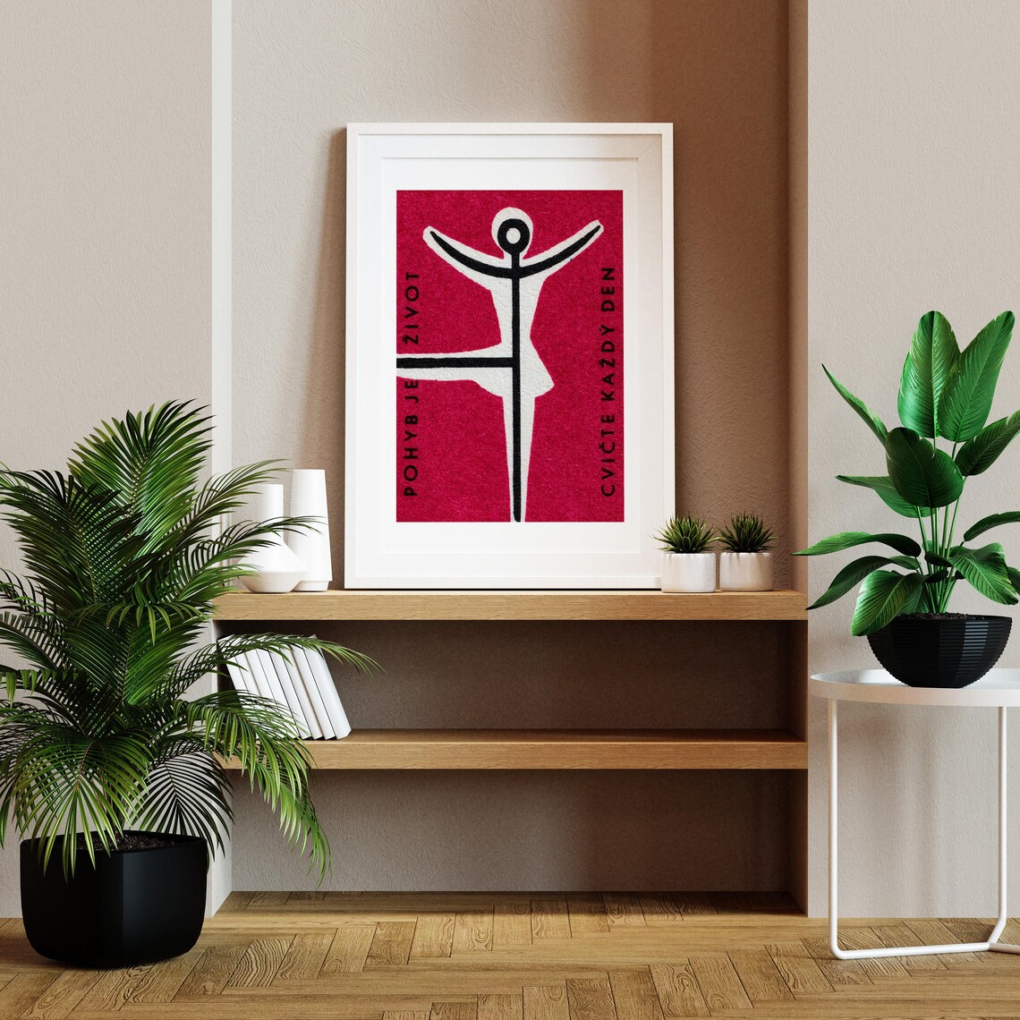 Movement Is Health Matchbox Print, Vintage Czech Art - Image 2