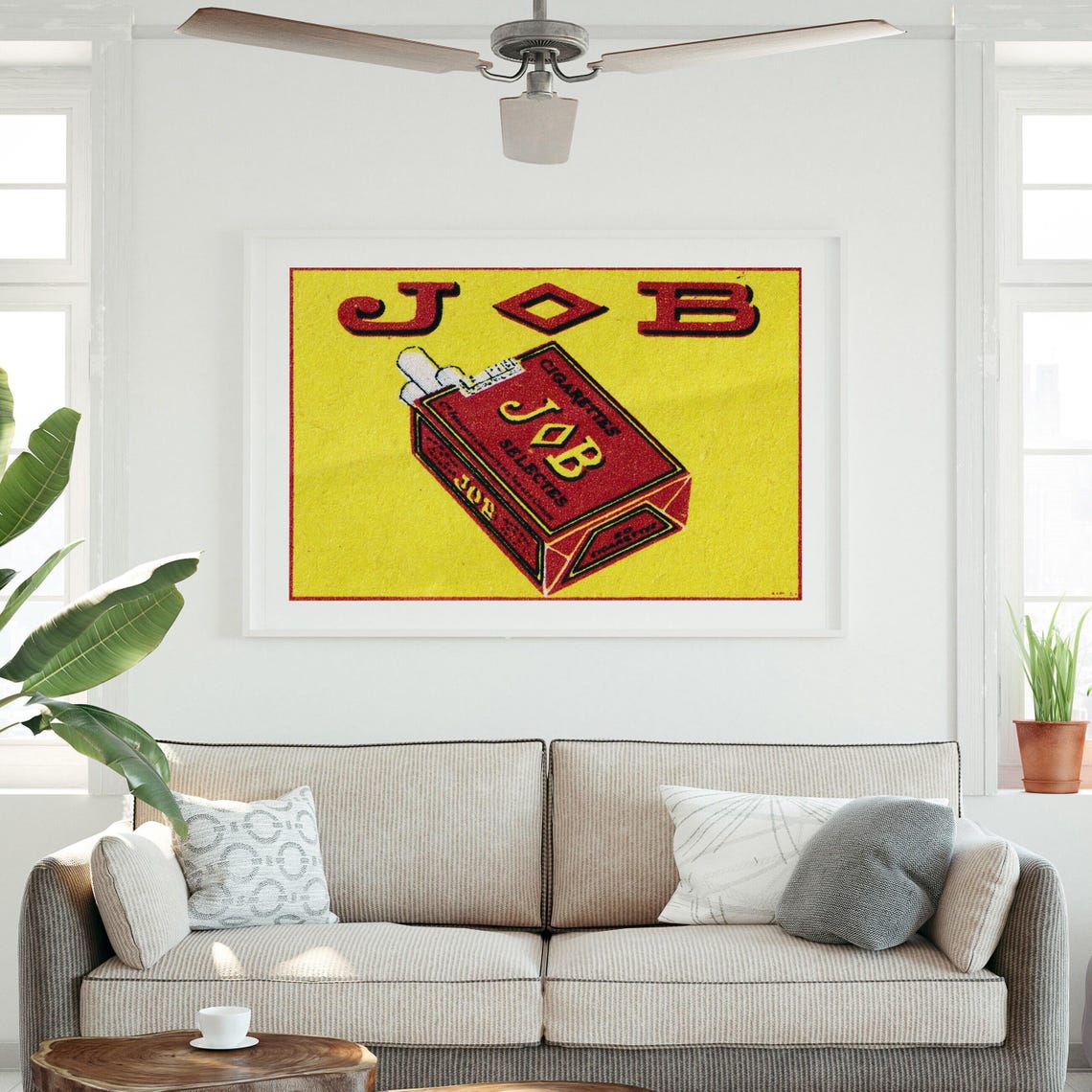 Job Cigarettes Selectees Red Pack Vintage Tobacco Matchbox Poster - Image 3