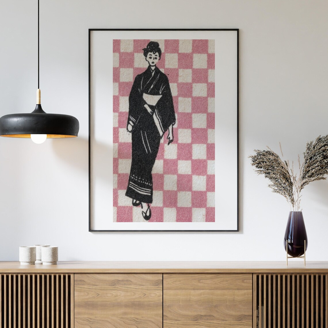 Black Geisha Matchbox Aesthetic Vintage Art Print - Image 4
