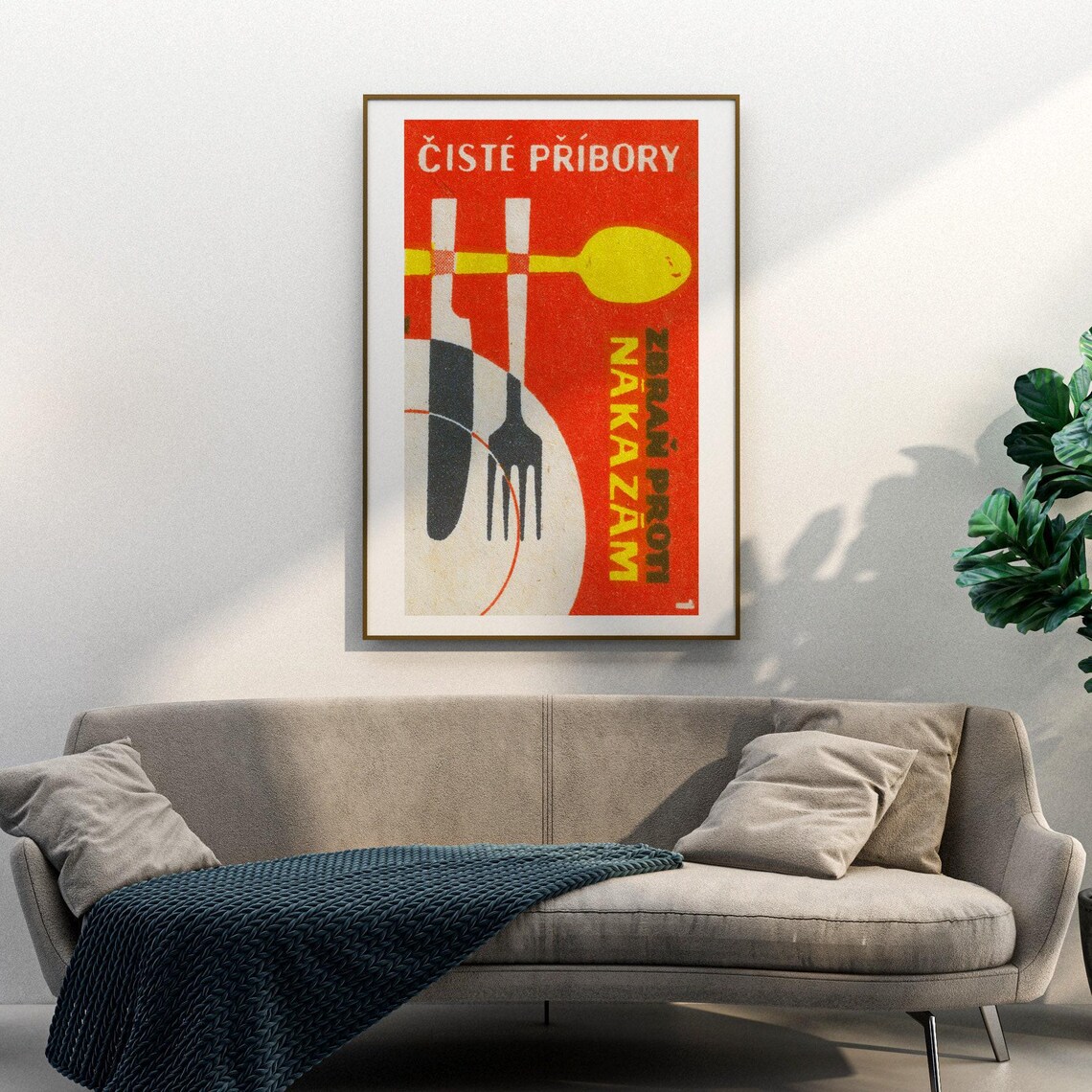 Cutlery On Table Matchbox Vintage Poster Print - Image 3