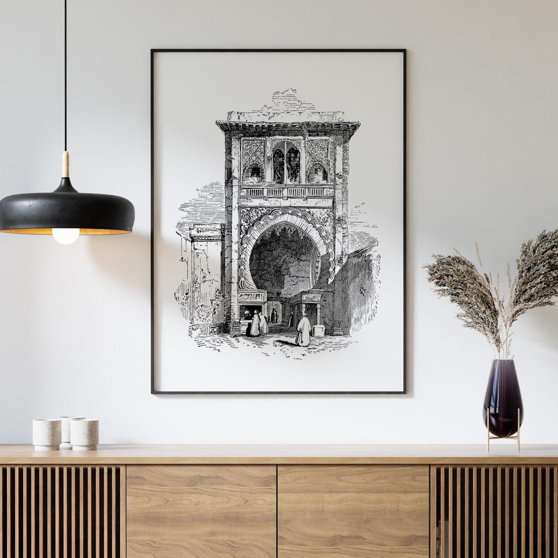 Moorish Bazaar Entrance Ornate Arch Gate Engraving Art Print - Image 4