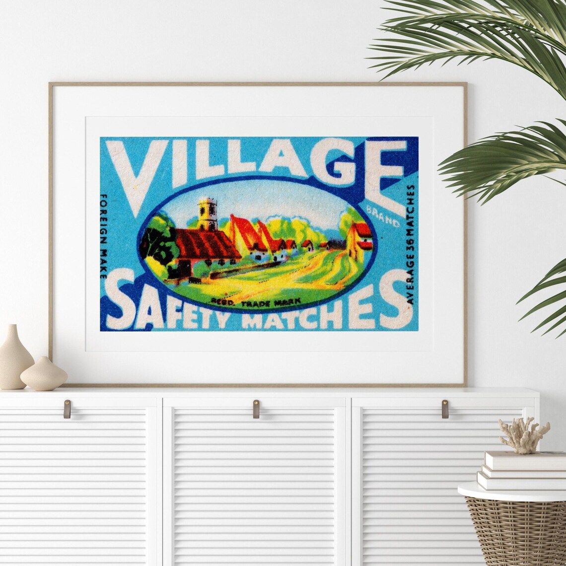 Village Safety Matches Brand Vintage English Countryside Label Poster - Image 2